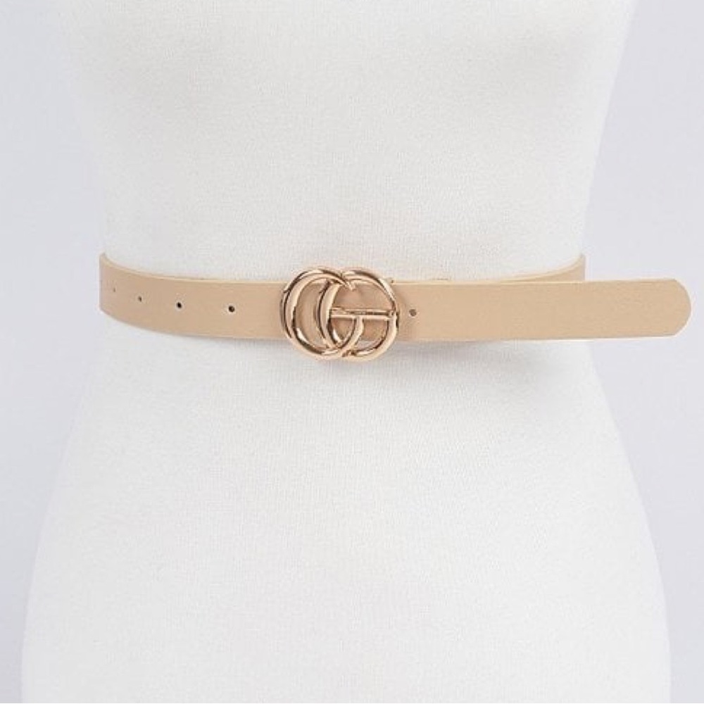 Ivory Simple Classic Buckle Belt